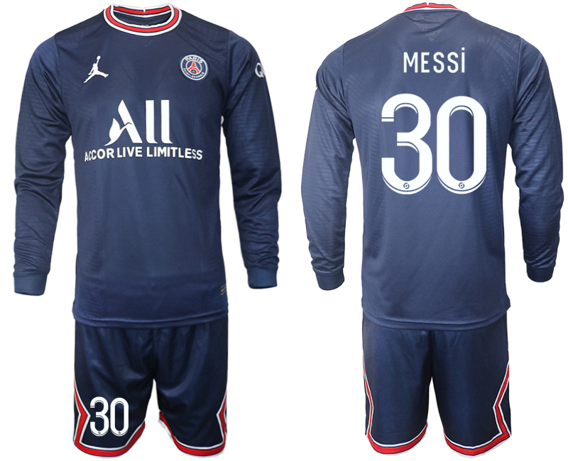 Men 2021-2022 Club Paris St German home blue Long Sleeve #30 Soccer Jersey->paris st german jersey->Soccer Club Jersey